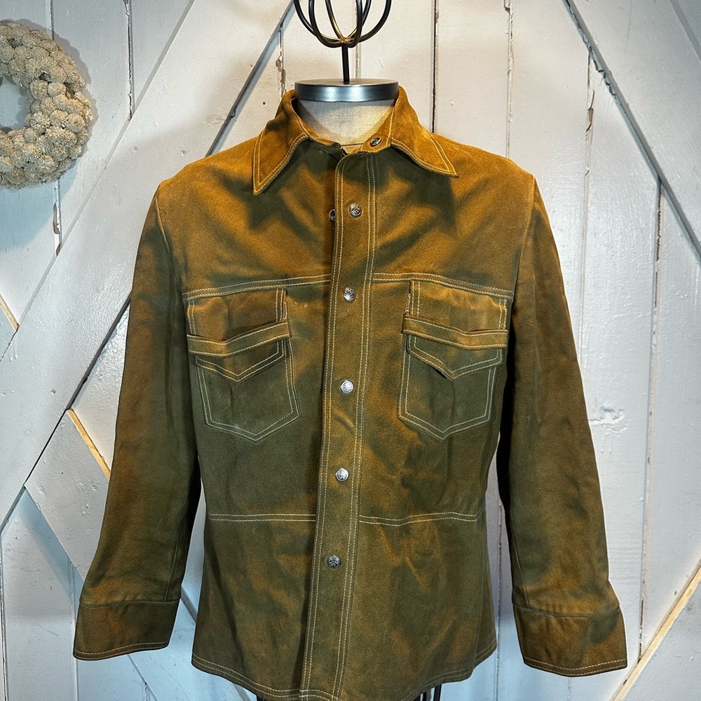 Men's Vintage camel suede Jacket